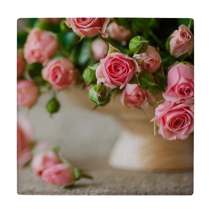 زیر لیوانی طرح گلدان و گل های رز کد    4073198_2806