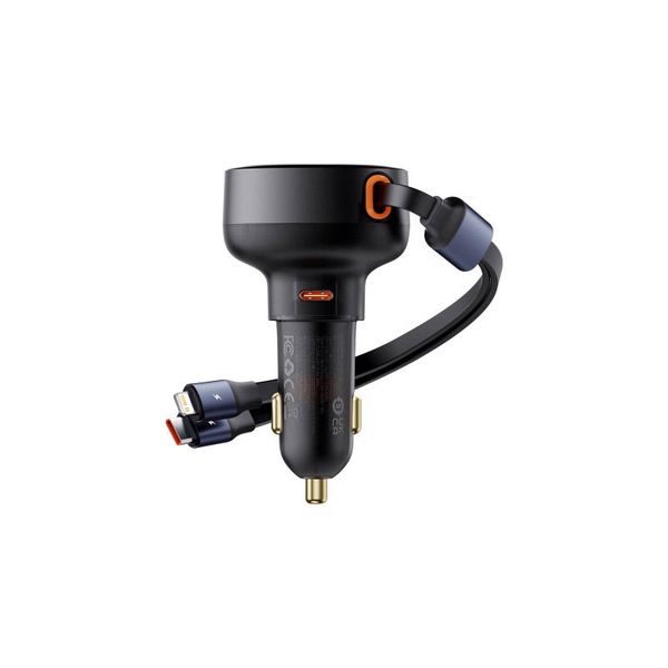 شارژر فندکی 60 وات بیسوس مدل CCTXP-CCL به همراه کابل لایتنینگ و USB-C