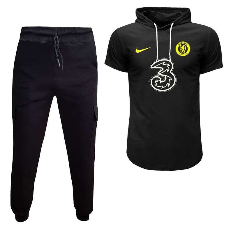 ست تی شرت کلاهدار و شلوار مردانه مدل چلسی B6711