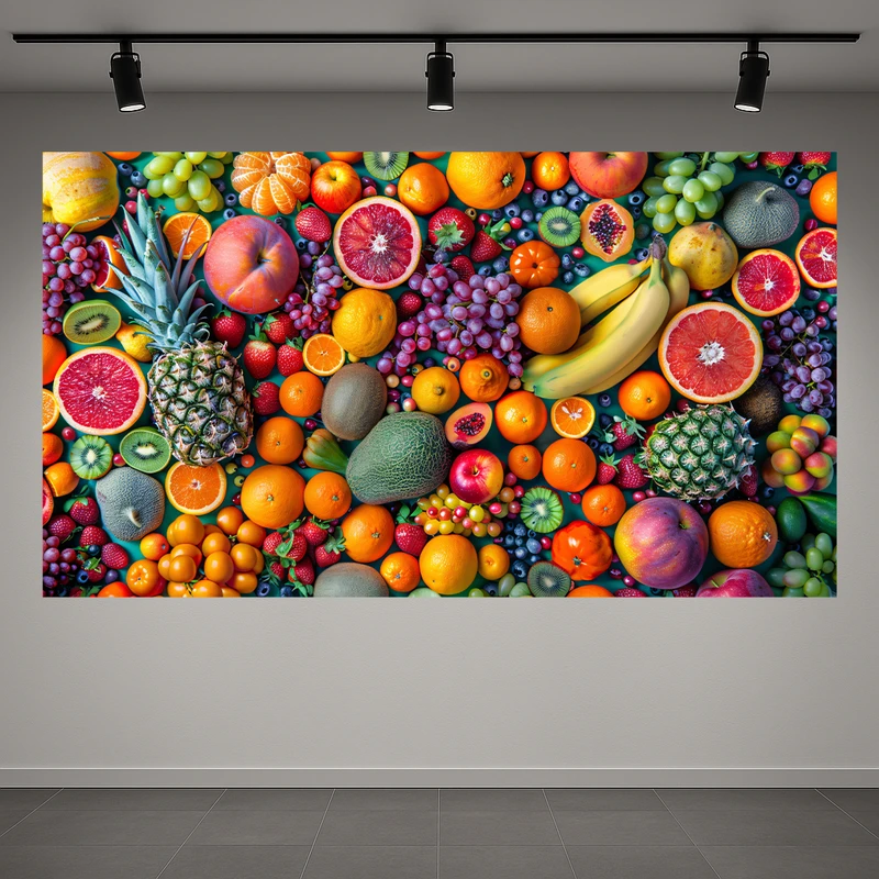 تابلو بوم طرح مخمل میوه ها مدل خوشمزه کد AR3059281