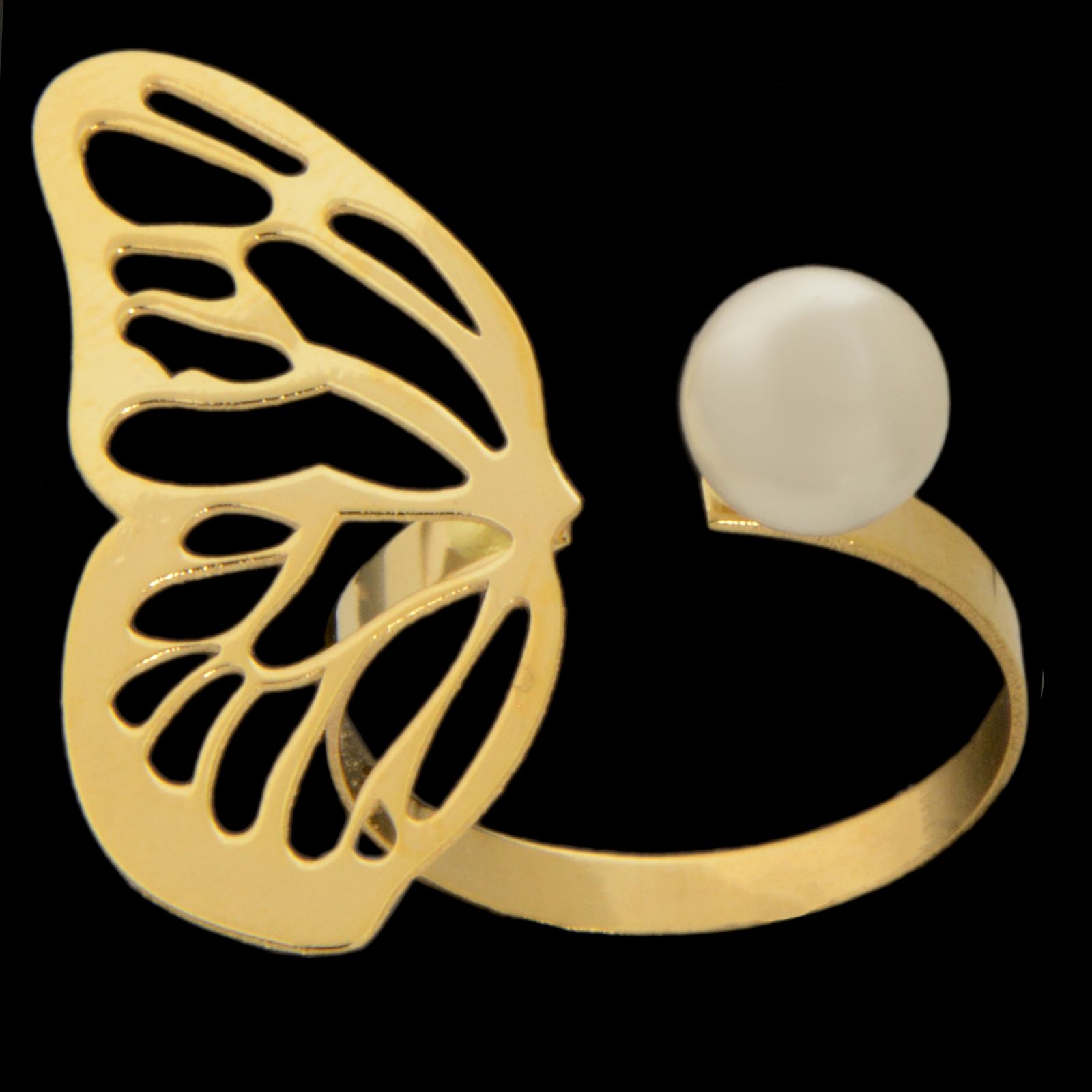 انگشتر طلا 18 عیار زنانه طلای مستجابی طرح پروانه مدل 67143 -  - 1