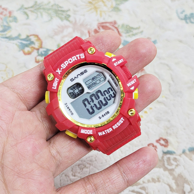 ساعت مچی دیجیتال پسرانه مدل تک زمانه چراغ دار کد 02