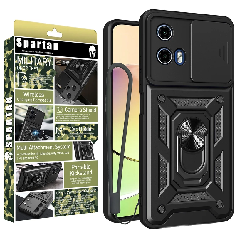 کاور اسپارتان مدل Defender Armor Strap مناسب برای گوشی موبایل موتورولا Edge 2024 به همراه بند