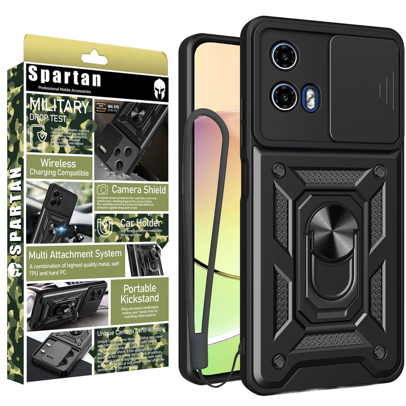 کاور اسپارتان مدل Defender Armor Strap مناسب برای گوشی موبایل موتورولا Edge 2024 به همراه بند