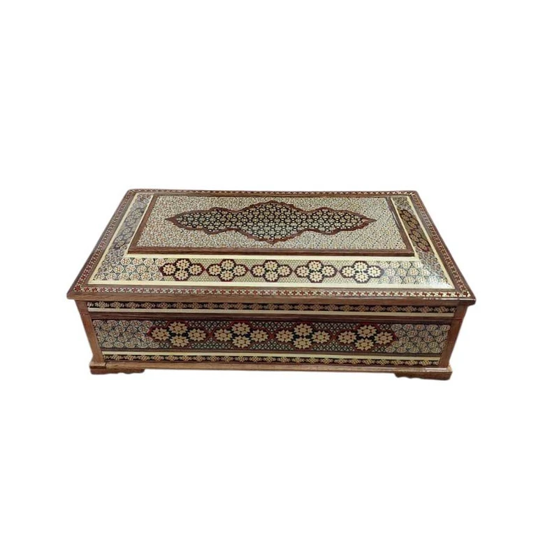 جعبه کارد و چنگال خاتم کاری چوبی مدل کلبه اعلا کد 47