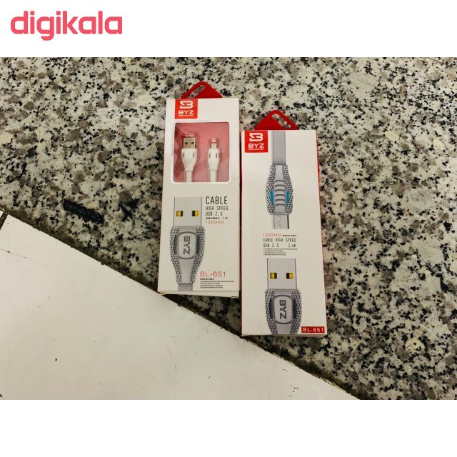 کابل تبدیل USB به لایتنینگ بی وای زد مدل BL-651 طول 1.2 متر main 1 1