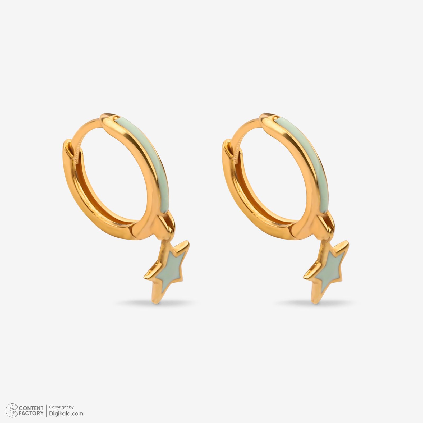 گوشواره حلقه‌ای طلا کم اجرت  18 عیار زنانه گلدم مدل E244019 -  - 4