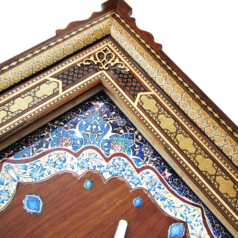 ساعت دیواری خاتم کاری طرح تذهیب مدل بی صدا کد 5060-5