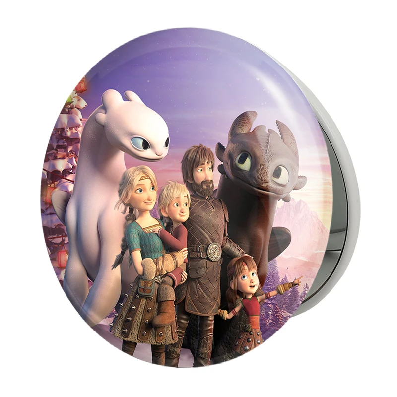 آینه جیبی خندالو طرح اژدها سواران DreamWorks Dragons مدل تاشو کد 13749 