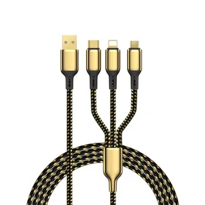 کابل تبدیل USB به USB-C / Micro USB/ لایتنینگ ویوو مدل GD-104 طول 1.2 متر