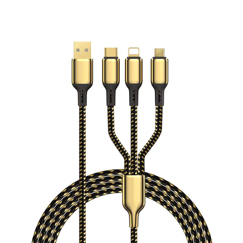 کابل تبدیل USB به USB-C / Micro USB/ لایتنینگ ویوو مدل GD-104 طول 1.2 متر