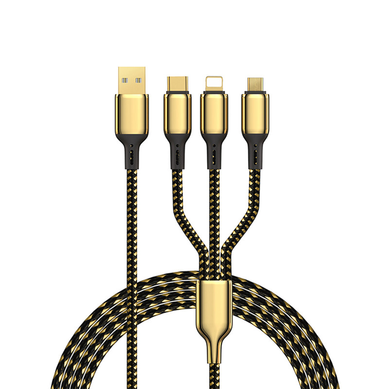 کابل تبدیل USB به USB-C / Micro USB/ لایتنینگ ویوو مدل GD-104 طول 1.2 متر