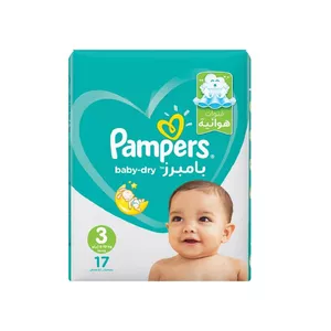 پوشک بچه پمپرز مدل baby dry سایز 3 بسته 17 عددی