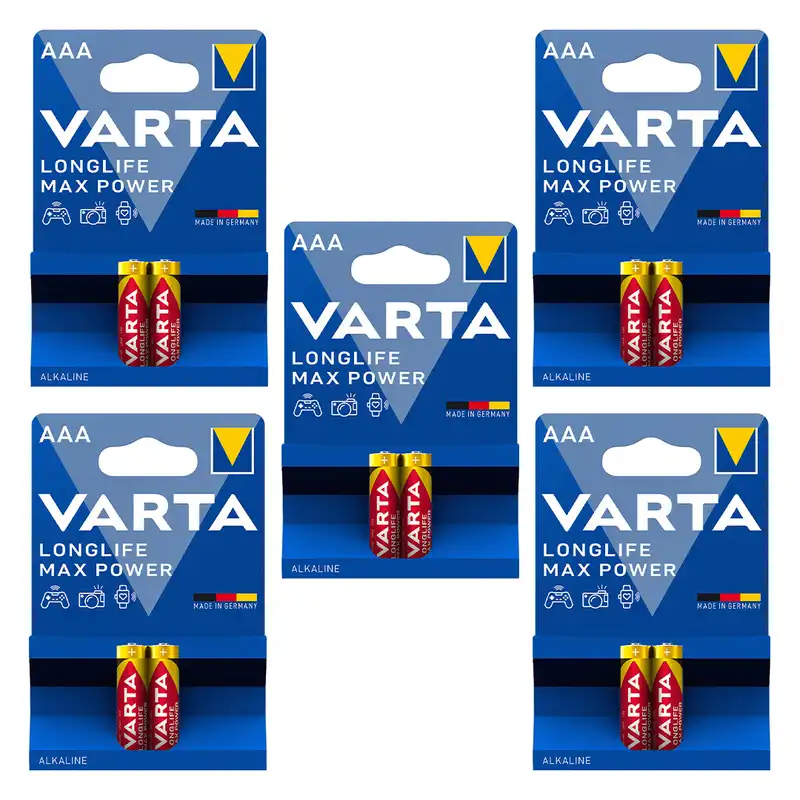 باتری نیم قلمی وارتا مدل max power مجموعه 10 عددی