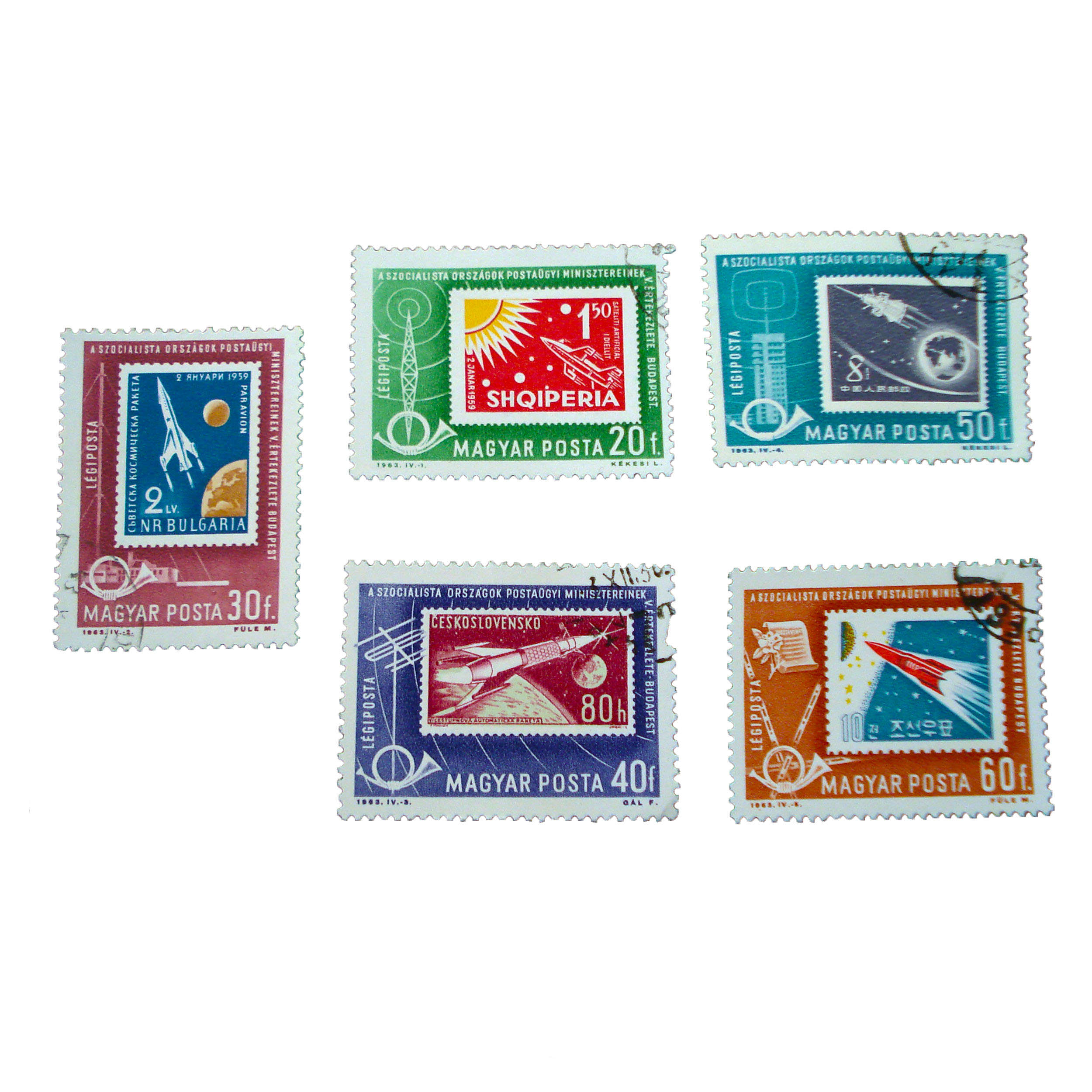 تمبر یادگاری طرح فضا کد faza-583 مجموعه 5 عددی