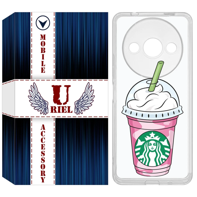 کاور یوریل مدل Clear کد 55 طرح استارباکس مناسب برای گوشی موبایل شیائومی Redmi A3 / A3x