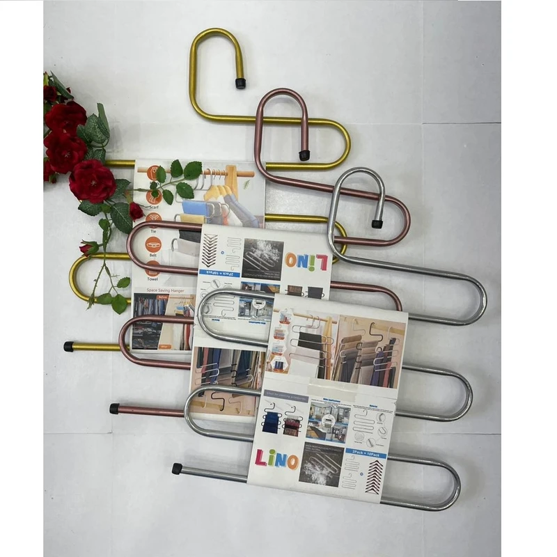 عکس شماره 3 : چوب لباسی شلوار و شال لینو مدل مارپیچ بسته 2 عددی