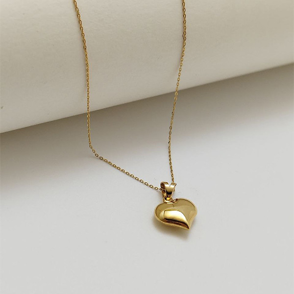 آویز گردنبند طلا 18 عیار زنانه گنجینه هنر خوش نشین مدل قلب توپر کد M51