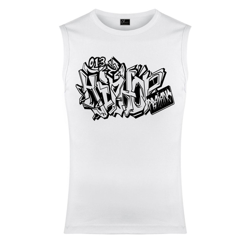 تاپ مردانه مدل  Graffiti کد M14 رنگ سفید