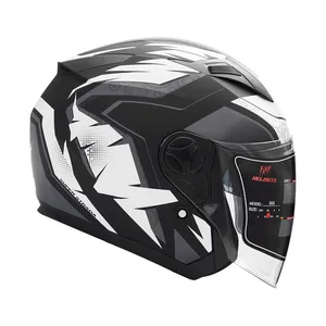 کلاه کاسکت بدون فک فلش مدل 868 matt black-white