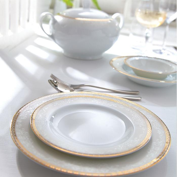 سرویس غذاخوری 102 پارچه چینی زرین ایران سری ایتالیا اف مدل Riva درجه عالی کد 51