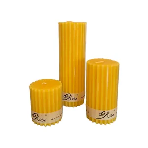 شمع مدل شاپرک استوانه ای مجموعه 3 عددی