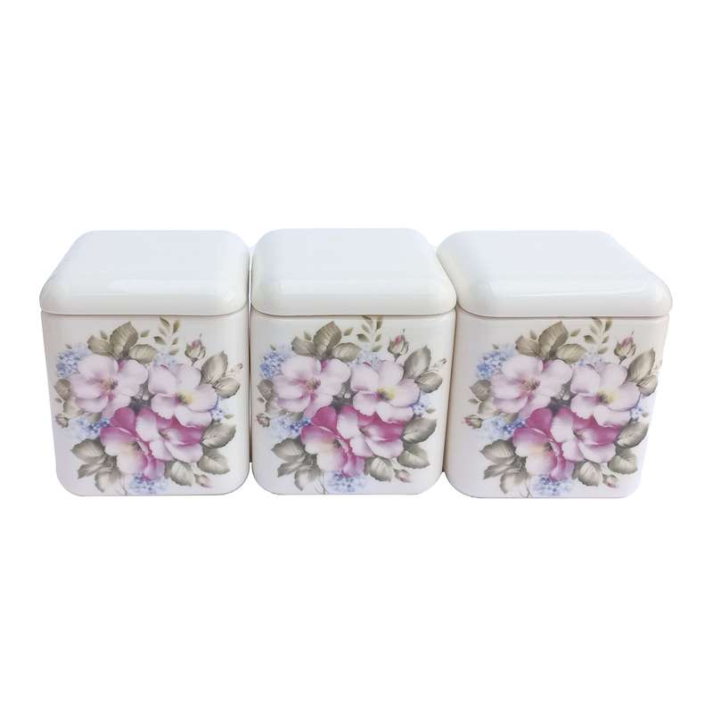 بانکه سرامیکی طرح  Violete Rose Blossom مجموعه 3 عددی