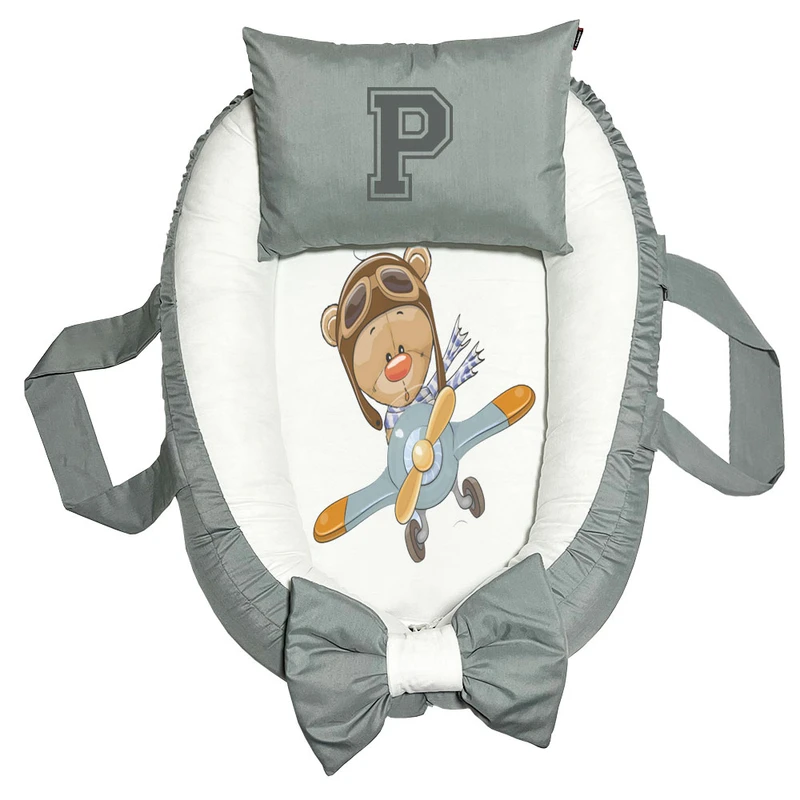 تشک غلت گیر نوزاد پاد آفرین مدل خرس طرح حرف P