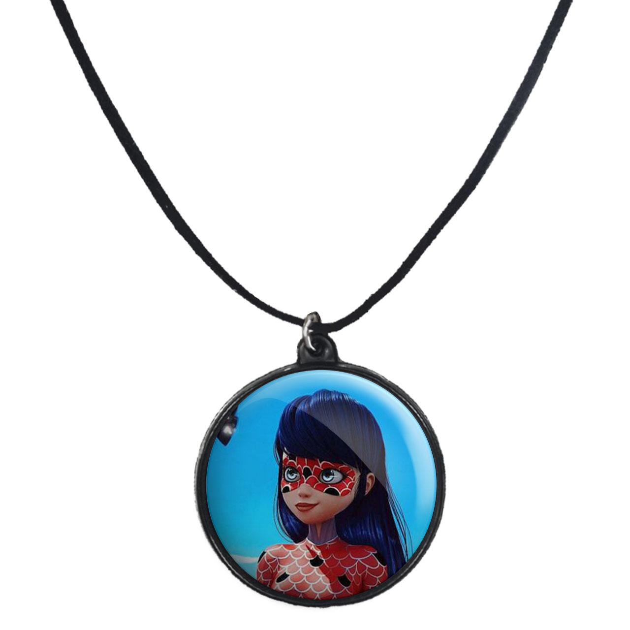 گردنبند پرمانه طرح کفشدوزکی کد pmb.595 مدل دو طرفه