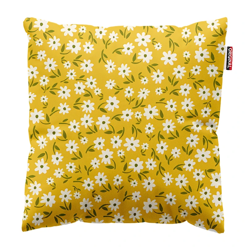 کوسن پاد آفرین مدل مینیمال طرح گل و برگ کد PK403232 سایز 40*40 سانتی متر