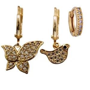 گوشواره زنانه وای اس ایکس کد RKH_1421 مجموعه 3 عددی