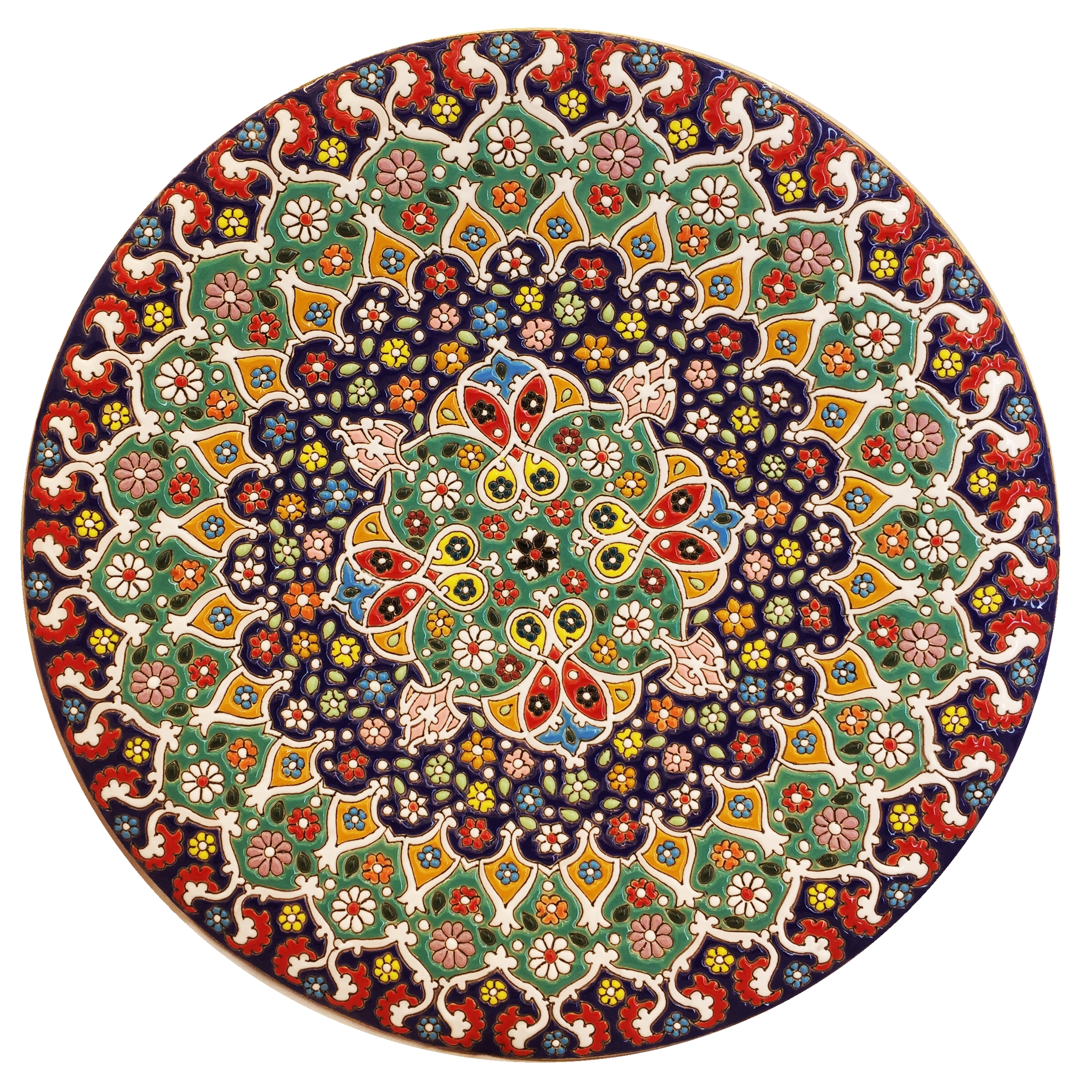 بشقاب میناکاری سفالی زمانیان کد ZMN30035