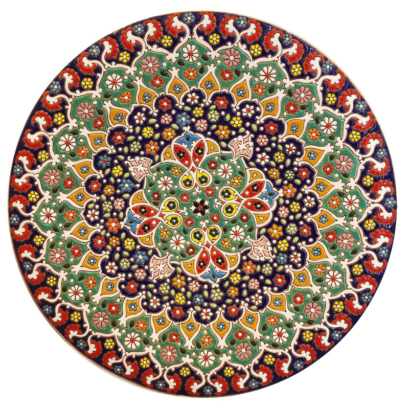 بشقاب میناکاری سفالی زمانیان کد ZMN30035