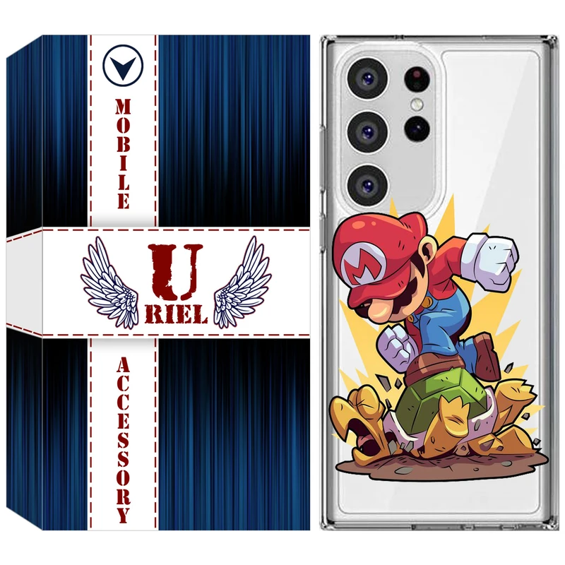 کاور یوریل مدل Clear کد 64 طرح ماریو مناسب برای گوشی موبایل سامسونگ Galaxy S23 Ultra