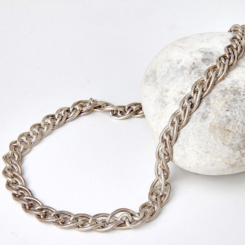 زنجیر نقره مردانه بازرگانی میلادی طرح خاص کد ZR_072