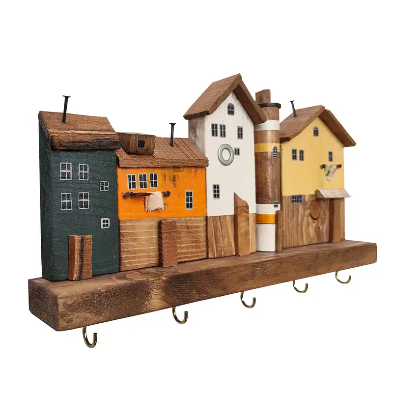 جاکلیدی چوبی مدل دهکده فانتزی کد 5276