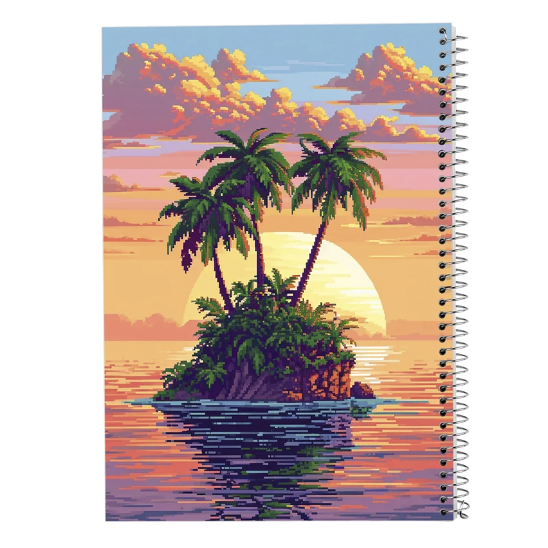 دفتر مشق 50 برگ مدوپد مدل درخت نخل کد DF15228