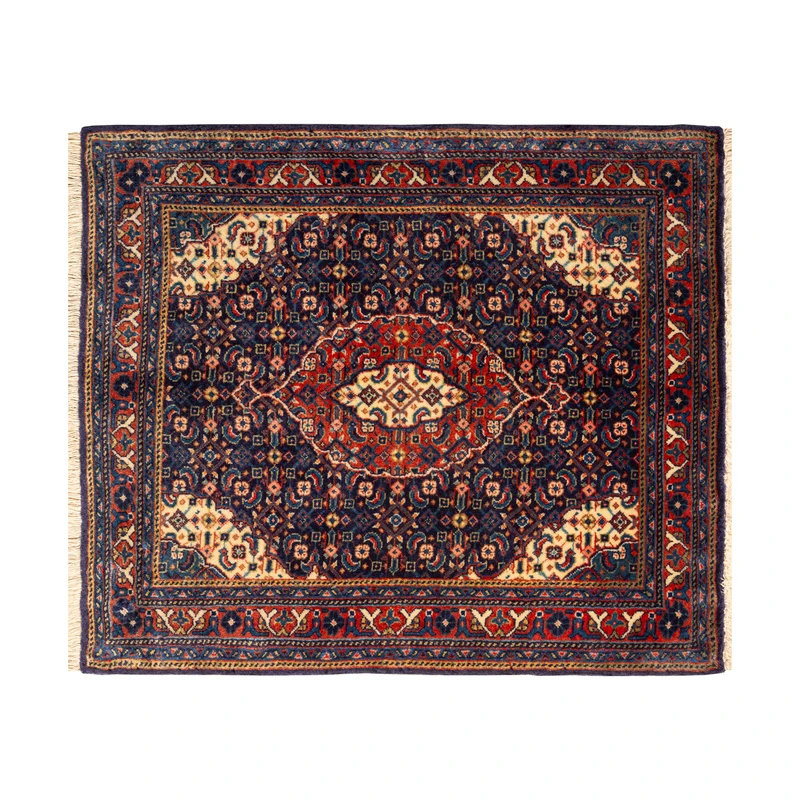 فرش دستبافت 0,5 متری مدل ساروق کد 45P7289 زمینه سرمه ای