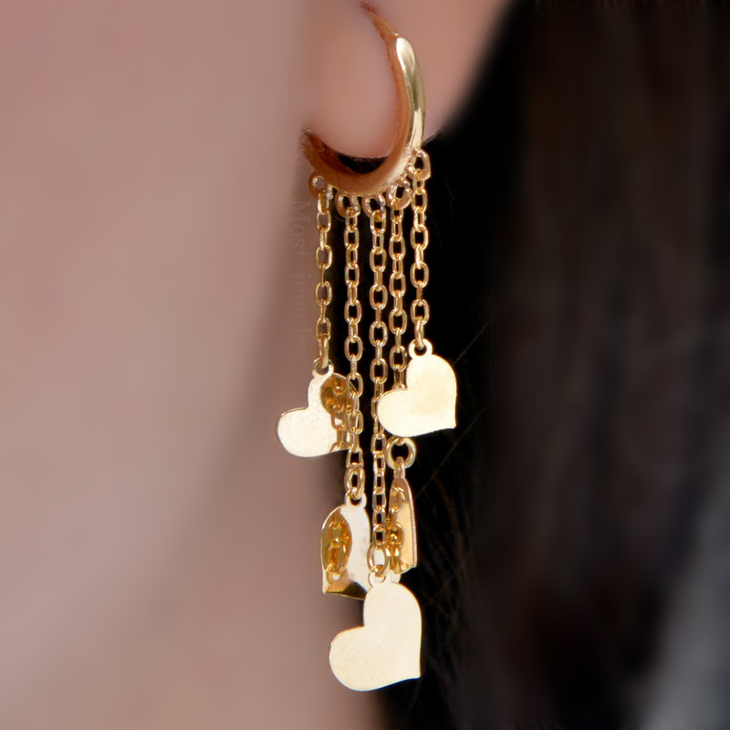 گوشواره طلا 18 عیار زنانه طلای مستجابی کد 670159 - 3
