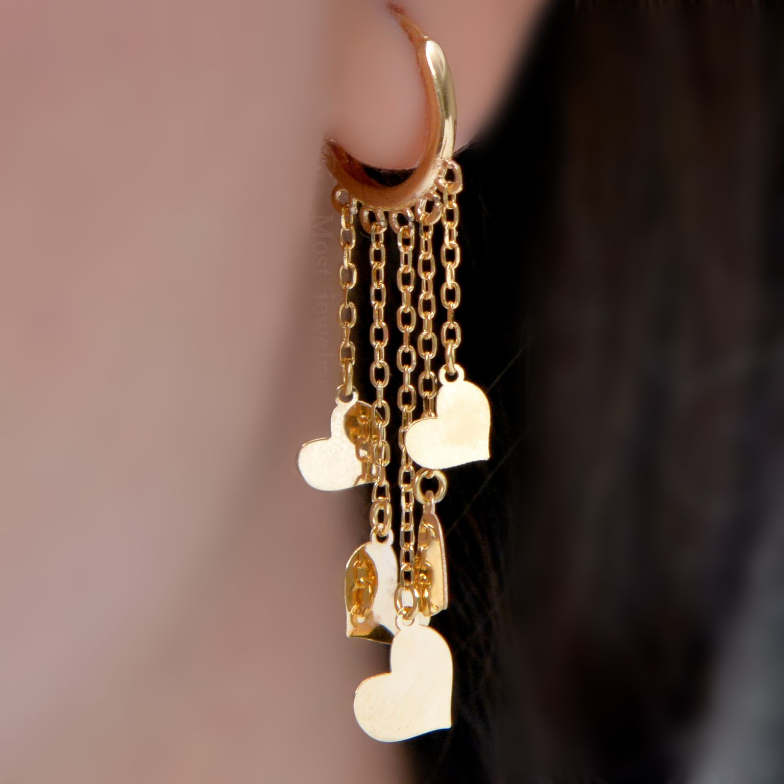 گوشواره طلا 18 عیار زنانه طلای مستجابی کد 670159 -  - 2