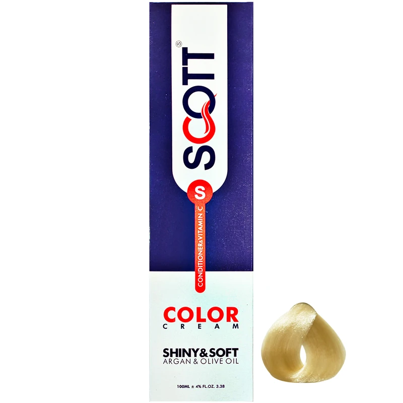 رنگ مو اسکاتس سری High Lights شماره CV12 حجم 100 میلی لیتر رنگ سوپر بلوند پلاتینه صدفی مرواریدی