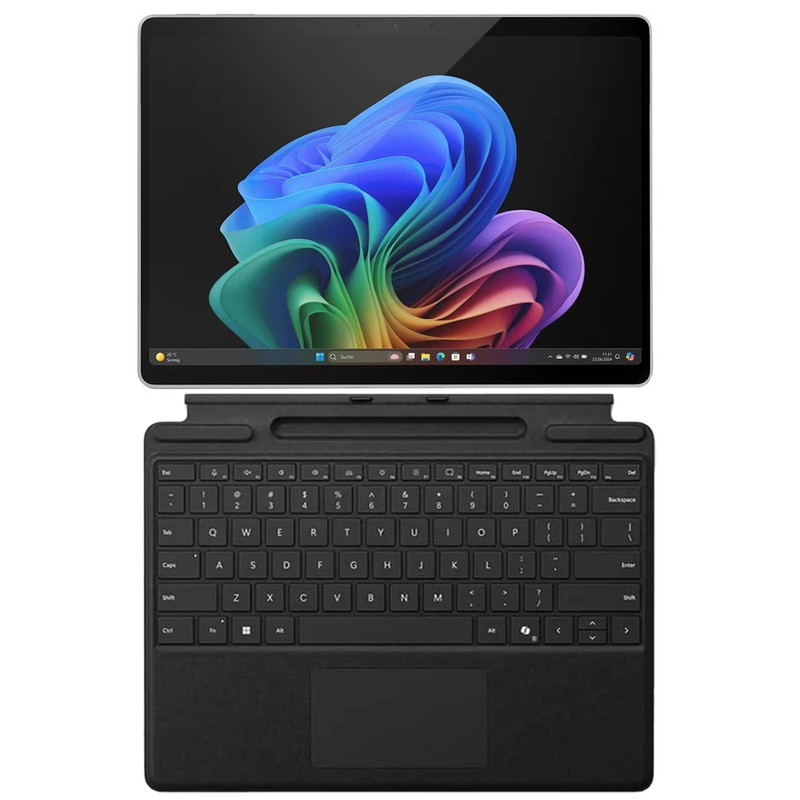 تبلت 13 اینچ مایکروسافت مدل Surface Pro-Copilot+ PC-Ultra 5 ظرفیت 256 گیگابایت و رم 16 گیگابایت به همراه کیبورد تبلت مایکروسافت مدل Surface Pro Copilot Keyboard with Pen Storage رنگ مشکی
