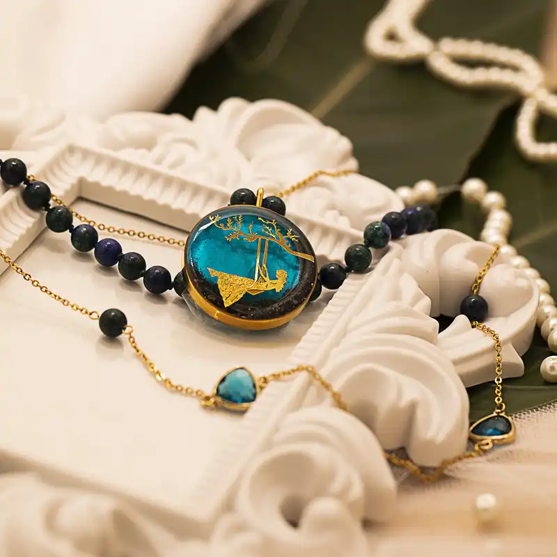 گردنبند زنانه مارک گلد مدل گیسو کد GN606