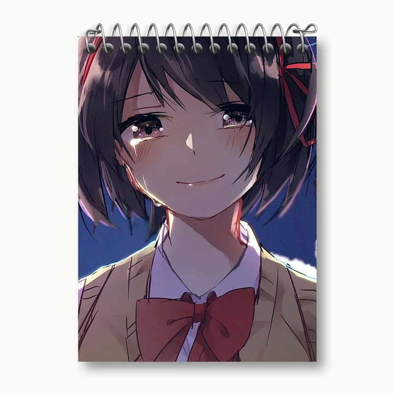 دفتر یادداشت 50 برگ خندالو مدل میتسویا میامیزو انیمه یورنیم Your Name کد 16269