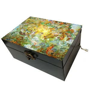 جعبه موزیکال مدل هندلی طرح پرنده مینیاتور اثر استاد فرشچیان کد T1087