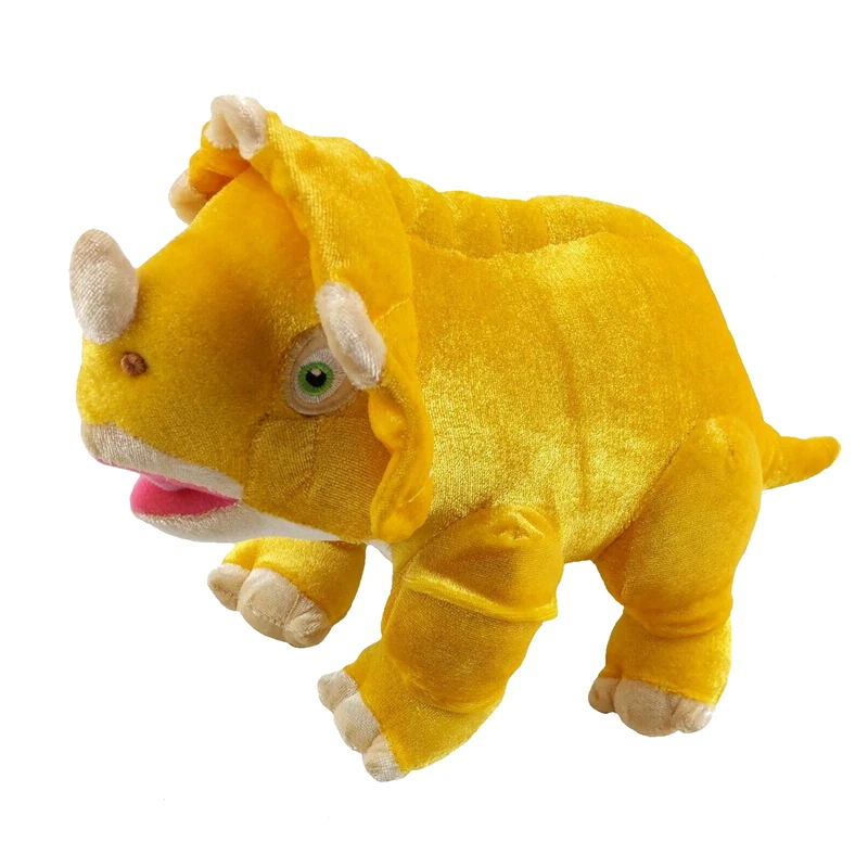عروسک طرح شخصیت عصر دایناسور ها مدل Triceratops Cera کد SZ2/139 ارتفاع 25 سانتی‌متر
