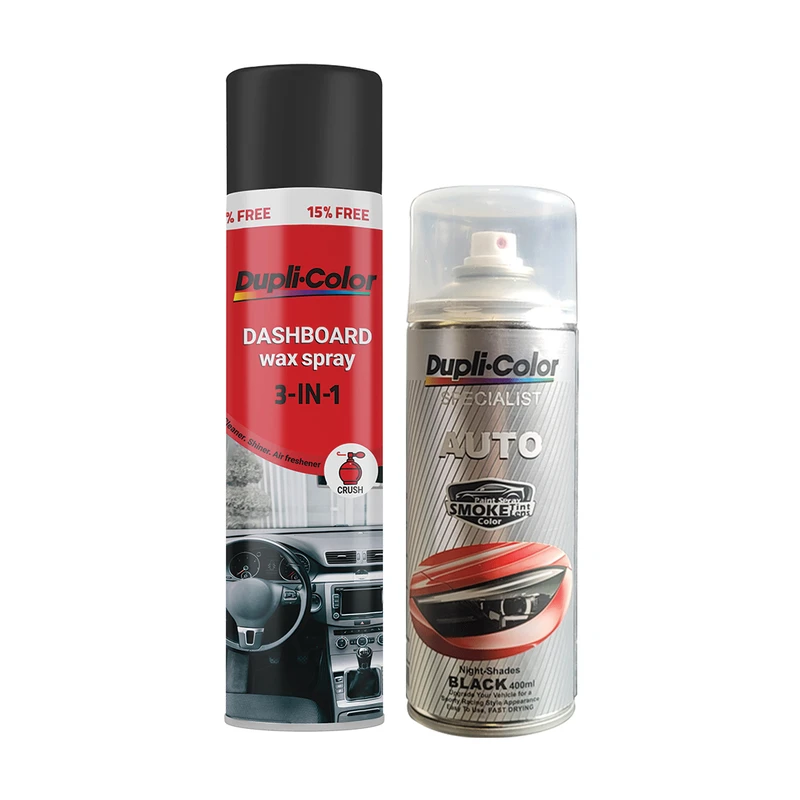 اسپری چراغ دودی و پولیش و خوشبوکننده داشبورد دوپلی کالر مدل کراش حجم 400 میلی لیتر مجموعه 2 عددی
