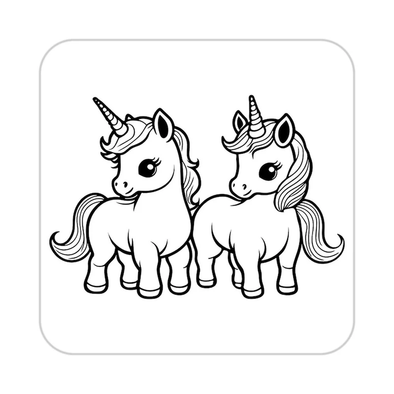 زیر لیوانی کاکتی طرح اسب تک شاخ و یونیکورن مدل mp32493