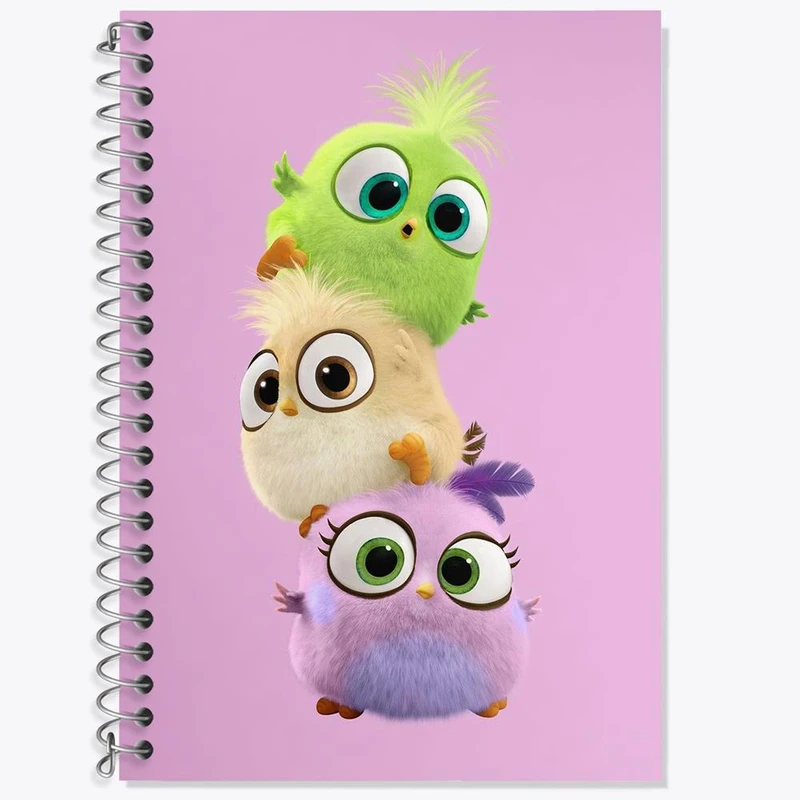 دفتر زبان 50 برگ خندالو مدل سه خط طرح پرندگان خشمگین Angry Birds کد 13857