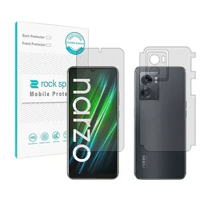 Rockspace HyGEL model clear screen protector suitable for Realme Narzo50 5G mobile phone along with the phone back protector